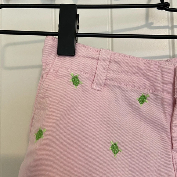 EUC | POLO Ralph Lauren girl’s classic chino pale pink turtle patterned shorts 4 - Picture 2 of 7